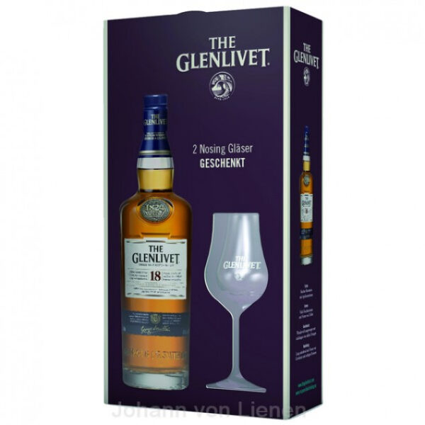 The Glenlivet 18 Jahre Geschenkset mit 2 Nosinggläsern 0,7 L 40%vol