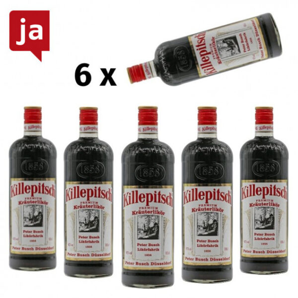 6 Flaschen Killepitsch Kräuterlikör 1 Liter 42% vol